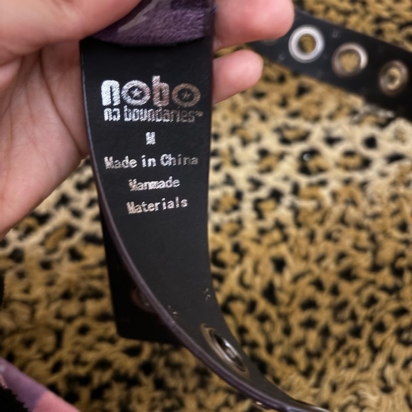 no boundaries purple leather grommet belt - Picture 3 of 3